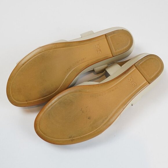 SAS Caress Cross Strap Wedge Sandal Bone White Tripad Comfort - Size 8 - Picture 5 of 6